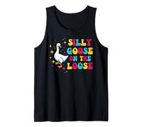 Goose Silly On The Loose Groovy Retro Animal Mujeres Hombres Niños Camiseta sin Mangas