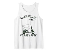 Goose Silly On The Loose Scooter Divertido Animal Hombres Mujeres Niños Camiseta sin Mangas