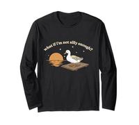 Goose What If Im Not Silly Funny Meme Diseño Retro Manga Larga