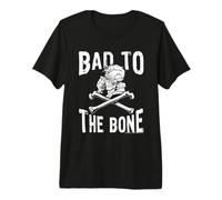 Goosebumps Bad To The Bone Grinning Skeleton & Cross Bones Camiseta Premium