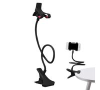Gooseneck Phone Holder for Bed - Adjustable Lazy Bracket Clip, Flexible Long-Arm Mobile Phone Stand | Stable Cellphone Holder for Bedside, Table, Kitchen, Bedroom | Hands-Free Viewing for Streaming