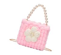 GOOTHDY Bolso De Ganchillo De Hilo con Cadena De Metal Cómodo Bolso Bandolera De Hombro Práctico Monedero De Noche Informal para Mujer Organizadores De Bolsos De Ganchillo