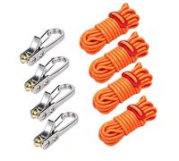 GOOTHDY Juego de Control de línea de Refugio con Cordones Reflectantes | Tensores de cuerda de metal, accesorio de camping de 4 piezas para aparejos de lona, organización de campamentos