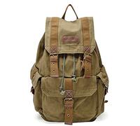 Gootium Mochila de lona, mochila vintage para exteriores, mochila de viaje, Grande verde, L, Mochila informal