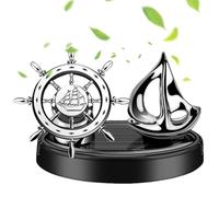 Goowafur Ambientador de aire para ventilación de coche,Ambientador de aire solar para coche | Ambientador decorativo para coche,Difusor de aceite de barco de timón giratorio solar, decoraciones de