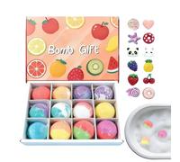 Goowafur Bolas de Baño para Niños y Niñas | con Juguete en el Interior 12 Unidades de Jabón Corporal | Bola de ducha con burbujas y diseño de frutas,para Relajación Hogar Viajes y Baño Hoteles