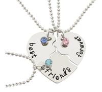 Goowafur Collar de amistad con corazón empalmado, collar a juego de mejores amigos | Collar de amistad empalmado de mejores amigos,Collares de pareja con colgante de corazón de amor para niños, niñas