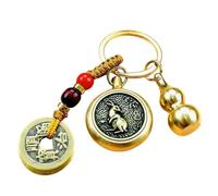 Goowafur Llavero de la Calabaza, Llavero del Zodiaco Chino | Llavero del Dinero de emperadores,Llavero con Monedas Feng Shui para Buena Suerte, Fortuna, longevidad, éxito, Decoraciones de Calabaza