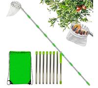 Goowafur Poste recolector de Frutas con Cesta - Cesta para Recoger Frutas con Poste telescópico Extensible,Herramientas de Hardware para jardín agrícola, recolector de Frutas portátil a Gran altitud