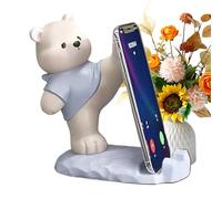 Goowafur Soporte Para Teléfono Lindo,Decoración De Oso De Resina Con Articulaciones Móviles | Soporte De Móvil Para Escritorio | Para Mesa, Oficinas, Hogar, Exterior, Videollamadas, Grabación Y