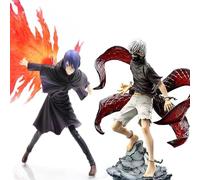 Gooyeh 2 piezas Tokyo Ghoul Anime Figurenset Kaneki Ken y Kirishima Toka Figura de Acción PVC Estatua Modelo Ornamento Decoraciones de Escritorio Anime Fan Colección Caja de Regalo 26 cm