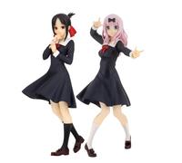 Gooyeh 2pcs Kaguya-sama: Love Is War Guerra Figura Fujiwara Chika y Shinomiya Kaguya Anime Figura de PVC Estatua Modelo Adornos Decoración para el Hogar Figuras Coleccionables Figuras 18 cm