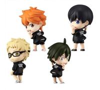 Gooyeh 4 piezas de escultura de anime Haikyuu Figura Modelo Hinata Shoyo y Tobio Kageyama Figuras Estatua Mini Figura Serie Coleccionables Decoraciones de Escritorio 7 CM