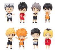Gooyeh 8 figuras de Haikyuu Shoyo Hinata/Tobio Kageyama/Kotaro Bokuto/Kuroo Tetsurou/Kozume Kenma/Miya osamu/Miya atsumu linda figura de acción, modelo ornamental, 7,5 cm