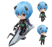 Gooyeh Ayanami Rei Figura Anime Ayanami Rei Figura Articulada Estatua de PVC Modelo Accesorios para cabezas intercambiables Decoración de Coche Hogar Regalos 10 cm