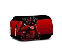 Gooyeh Estuche de lápices de gran capacidad impreso alrededor de anime creativo estuche de doble capa lindo triangulares figuras anime bolsa de papelería