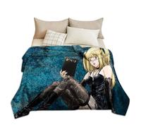 Gooyeh Manta de Death Note Light Yagami/Misa Amane Anime Estampado Suave Manta Mullida Manta Otoño e Invierno Cálida Manta para Sofá Dormir