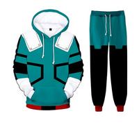Gooyeh Midoriya Izuku Conjunto de sudadera con capucha y pantalones de chándal Anime MHA Cosplay Todoroki Shouto Chándal Conjunto de sudadera de manga larga + pantalones Trajes deportivos para niños