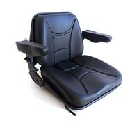 gopart TS29000GP - Asiento con reposabrazos + cinturón con enrollador para carretilla elevadora, excavadora o tractor, de PVC, con respaldo ajustable
