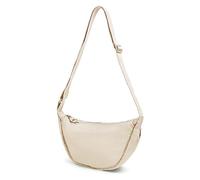GoPaw Bolsa de media luna para mujer, bolsa de media luna de nailon, bandolera para mujer, bandolera de nailon con cremallera, bolsa de bola de masa con correa ajustable (beige)