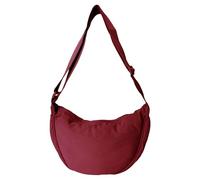 GoPaw Bolsa de media luna para mujer, bolsa de media luna de nailon, bandolera para mujer, bandolera de nailon con cremallera, bolsa de bola de masa con correa ajustable