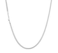GoPaw Collar de cadena de serpiente, 2/3/4mm Collares de acero inoxidable de los hombres de la cadena, collar de cadena de plata de los hombres, Longitud 46-71cm (Plata-3mm, 46cm)
