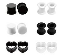GoPaw Dilatadores de silicona para orejas, 8 pares de dilatadores de silicona para orejas, dilatadores de orejas con forma de corazón joyería para piercings (10mm)