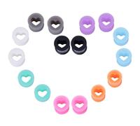 GoPaw Dilatadores de silicona para orejas, 8 pares de dilatadores de silicona para orejas, dilatadores de orejas con forma de corazón joyería para piercings de 4/6/8/10/12/14 mm (10mm)