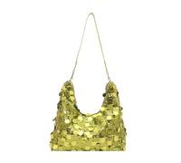 GoPaw Pochette con paillettes da donna, borsa da sera scintillante, borsa da spalla con cerniera (Verde)