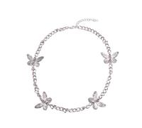 Gopbrer Gargantilla gótica punk negra para mujer, collar de cadena de cereza con forma de corazón, mariposa, calavera, estrella, gótico, punk, emo, grunge, accesorios para mujer, Metal, No es una