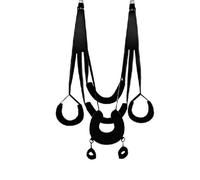 GOPEO Columpio de Yoga Aéreo, Aerial Hamaca de Yoga, Juego de Hamaca de Yoga con Accesorios Yoga Trapecio para Ejercicios de Yoga Antigravedad para Aliviar el Dolor de Espalda (Negro)