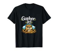 Gopher it Cute Wildlife Pun - Gráfico de Letras de Tiza Camiseta