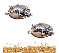 Goplnma 2pcs Mouse Charm Talisman, Proteja Su Riqueza, Amuleto de Dinero Rata de Ratón en Moneda, Accesorios de Joyería, Amuleto de Dinero para Monedero Atraer Monedero, Aluminio