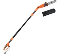 GOPLUS 750W Sierra de Altura Eléctrica con Barra de Extensión de 212-286 Cm, Cabezal y ángulo de Corte Ajustables, Barra de 20 cm y Cadena de 11 m/s, Lubricación Automática