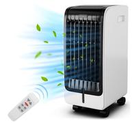 GOPLUS Aire Acondicionado Portátil 4 en 1 con Depósito de Agua 6L, Purificación Ventilador Humidificador Enfriador de Aire Móvil, Climatizador Evaporativo 3 Velocidad, Temporizador 8H, Control Remoto