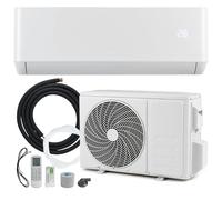 GOPLUS Aire Acondicionado Split Inverter12000 BTU 3,4 KW con Calefacción y Refrigeración, Clase A++/A+ R32, Aire Acondicionado Pared Silencioso 7 Modos, 8 Velocidades, Kit de Instalación(12000BTU)