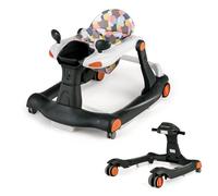 GOPLUS Andador 2 en 1 plegable, altura ajustable, con ruedas de velocidad regulable y cojín extraíble, centro de actividades con música y luces, carga máxima 15 kg, para niños de 6 a 18 meses