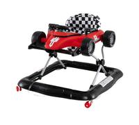 GOPLUS Andador Bebes 4 en 1 con 3 Alturas Ajustables, Bandeja de Música Extraíble, Asiento Acolchado, Andador Plegable y Convertible para Sentarse y de Pie, Tacatá para Bebé de 6-12 Meses (Rojo)
