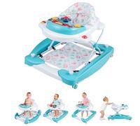 GOPLUS Andador Bebes 6 en 1, Andador Plegable con 3 Alturas Ajustables, Velocidad Regulable, 6 Ruedas Universales, Música, Luces, Cojín Suave, Forma de Avión, Tacatá para Bebé 6-18 Meses (Verde)