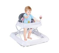 GOPLUS Andador de bebé plegable, con 3 juguetes, altura ajustable en 3 niveles, tacatá con cojín extraíble y lavable, carga máxima 13,5 kg, para niños de 6 a 36 meses (Gris)