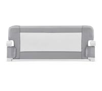 GOPLUS Barandilla Plegable para Cama de Niños Pequeños, Barandilla de Cama para Bebé Abatible con Tela Oxford de Malla, Anclaje, Protector de Seguridad para Cama de Tamaño Gemelo, Queen (Gris Claro)