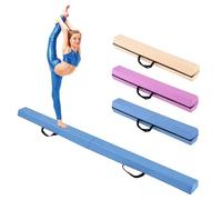 GOPLUS Barra de Equilibrio Plegable 210 CM, Viga de Gimnasia Portátil con Asa de Transporte, Superficie de Ante Suave, Funda con Cremallera, Barra Gimnástica para Niños Entrenamiento en Casa (Azul)