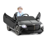 GOPLUS Bentley - Coche eléctrico para niños de 12 V con mando a distancia, luces LED, puertas de tijera, claxon y música, 3 velocidades, vehículo eléctrico para niños a partir de 3 años (negro)