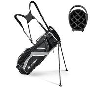 GOPLUS - Bolsa de golf de 14 compartimentos con soporte para trípode, doble tirantes, 6 bolsillos con cremallera, isotérmica, funda de lluvia, portátil para hombres y mujeres