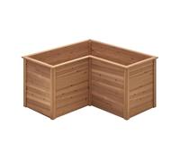 GOPLUS Cama Elevada de Jardín en Forma de L, Jardinera Elevada de Madera de Abeto con Fondo Abierto, Pintura DIY, Huerto Urbano para Jardin Césped Patio, Plantas, Flores, Frutas y Verduras (Marrón)