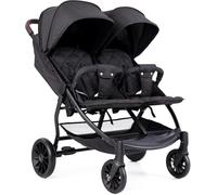 GOPLUS Carrito Bebe Gemelos, Cochecito Doble Plegable con Respaldo y Reposapiés Ajustables, Toldo, Cesta y Cinturón de Seguridad, Silla de Paseo Gemelar Carga 22 kg, Bebés de 0-3 Años (Gris Oscuro)
