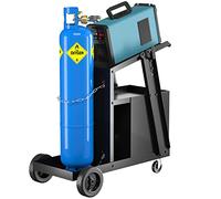 GOPLUS Carro de Soldadura Móvil, Organizador de Taller con 4 Cajones, Ruedas y Cadena de Seguridad para Bombona de Gas, Carrito de Herramientas para Soldador y Cortador de Plasma, Carga 45 kg