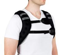 GOPLUS Chaleco lastrado ajustable para ejercicio, relleno de arena de hierro con correa de hebilla ajustable y banda reflectante, chaqueta lastrada para entrenamiento físico, color negro