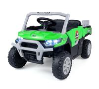 GOPLUS Coche Eléctrico 12V para 3+ Niños con Caja Trasera, Verde | Tractor de Juguete Infantil con Maletero Trasero,Música, Luces LED, Vehículo Todoterreno a Batería con Mando a Distancia