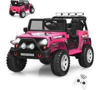 GOPLUS Coche Eléctrico 12V para Niño de 3+ Años, Buggy Todoterreno Infantil con Control Remoto 2,4G, Vehículo Eléctrico con MP3, 1,6-8km/h, Carga Máx 50KG, Modo Padre-Hijo, Arranque Lento, Rosa